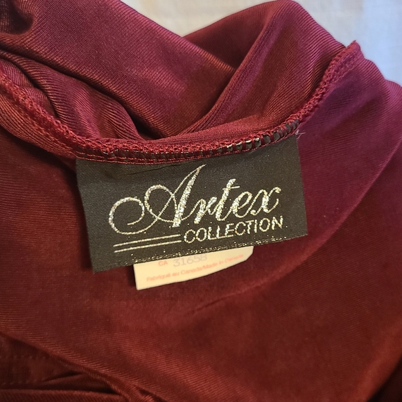 Burgundy Deep Red Vintage 90s Y2K Whimsigoth Textured Maxi Skirt - Picture 3 of 4